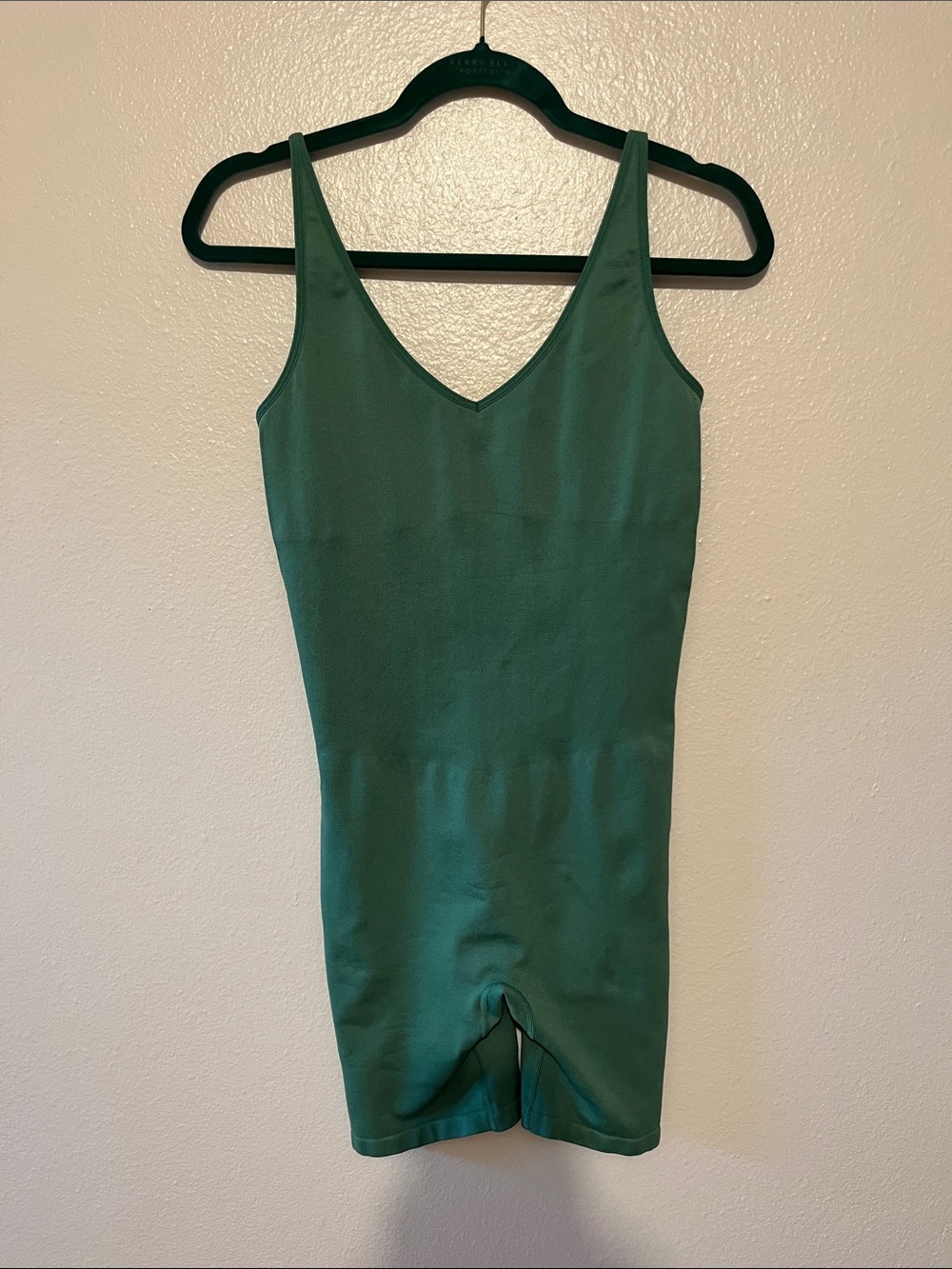 PINK Victoria's Secret Green V‑Neck Shapewear Bodysuit